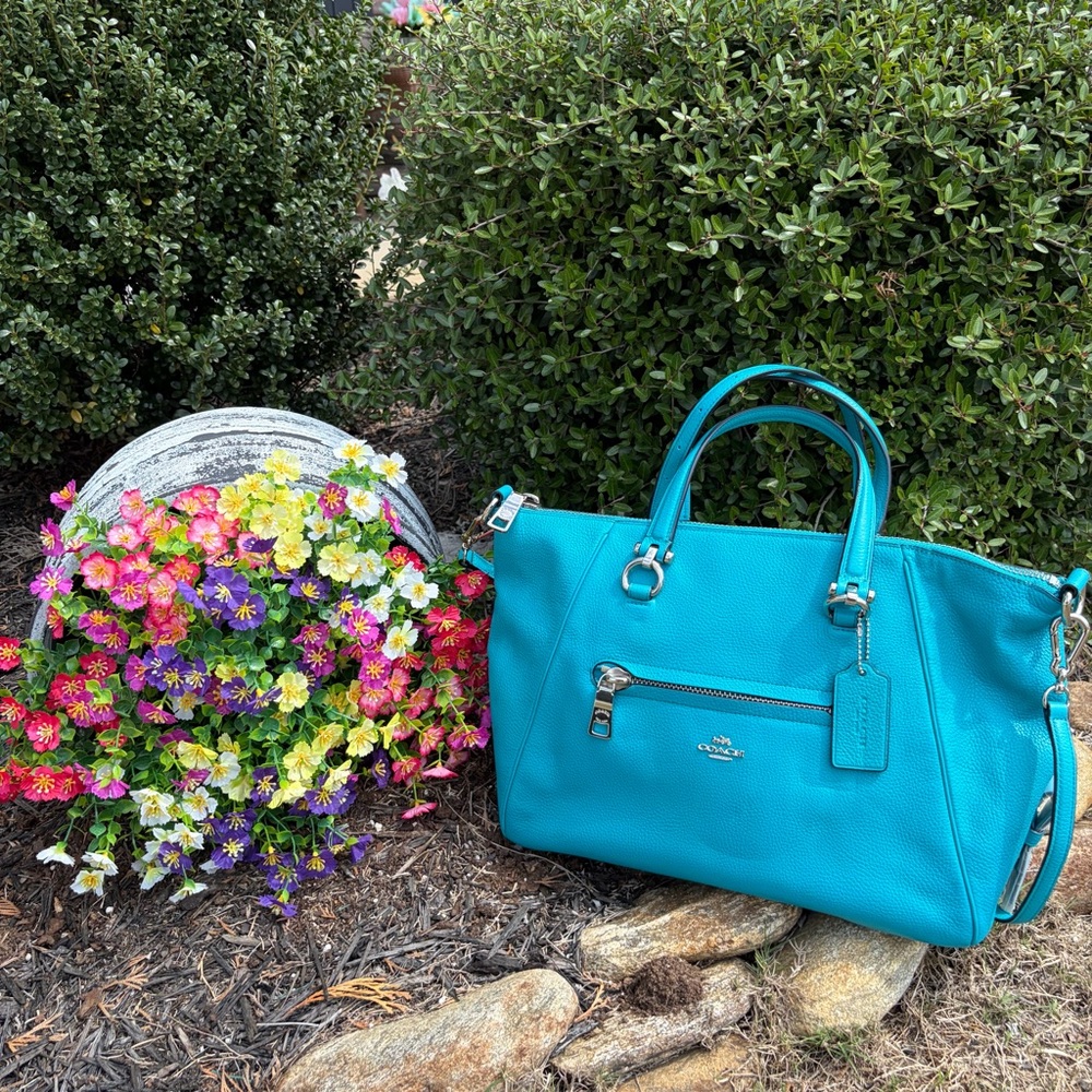 NWT Coach Pebble Primrose Satchel in Turquoise - Picture 11 of 11